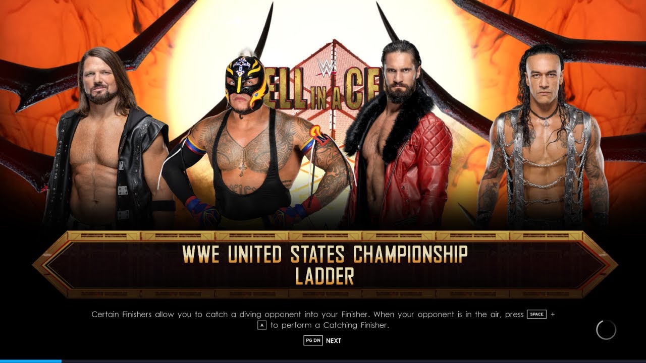 WWE 2K22 Aj Styles vs Seth Rollins vs Rey Mysterio vs Damian Priest Fatal 4 Way Ladder Match