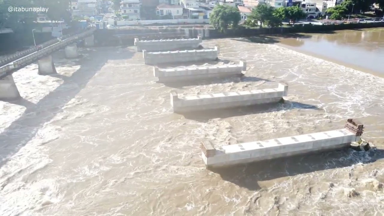 Estrutura da nova Ponte passa por teste de enchentes. #itabuna.