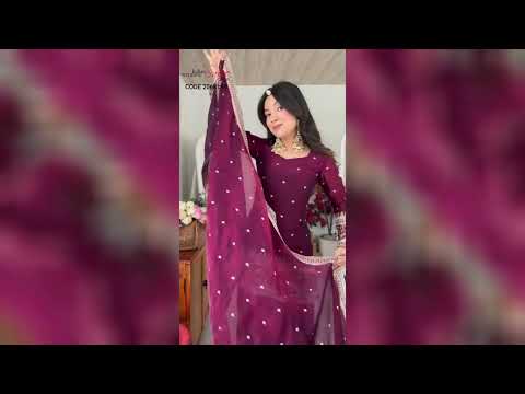 Tissue Party Wear Salwar Kameez in Purple and Violet with Sequence Work - 2068149
