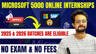 ✅Microsoft Free Online Internships for Students 2025 & 2026 | Internship Certificate from AICTE✅
