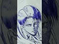 Anime drawing 😱| #shorts | Levi Ackerman drawing with pen | Levi rage | @SumanArTzoNe |