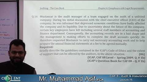 CAF-8-Audit Assurance lecture 75  by Sir Asif CA
