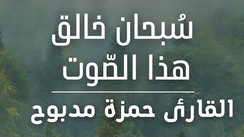 The Koran is a beautiful voice تلاوات رائعة تهتز لها القلوب من سورة آل عمران القارئ حمزة مدبوح