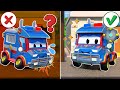 Oh no! SUPER TRUCK POLICE CAR hurt in GIANT ANIMAL ATTACK|Emergency Vehicle for Kids|Care Repair