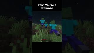 Average day of a drowned #minecraft #shorts