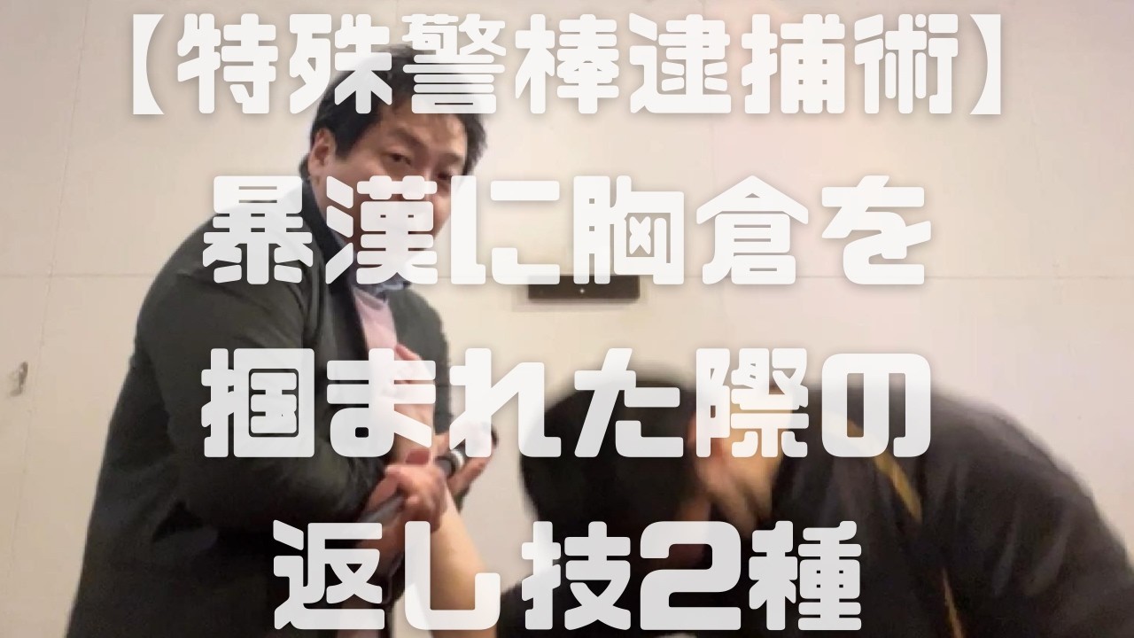 【特殊警棒逮捕術】暴漢に胸倉を掴まれた際の返し技2種