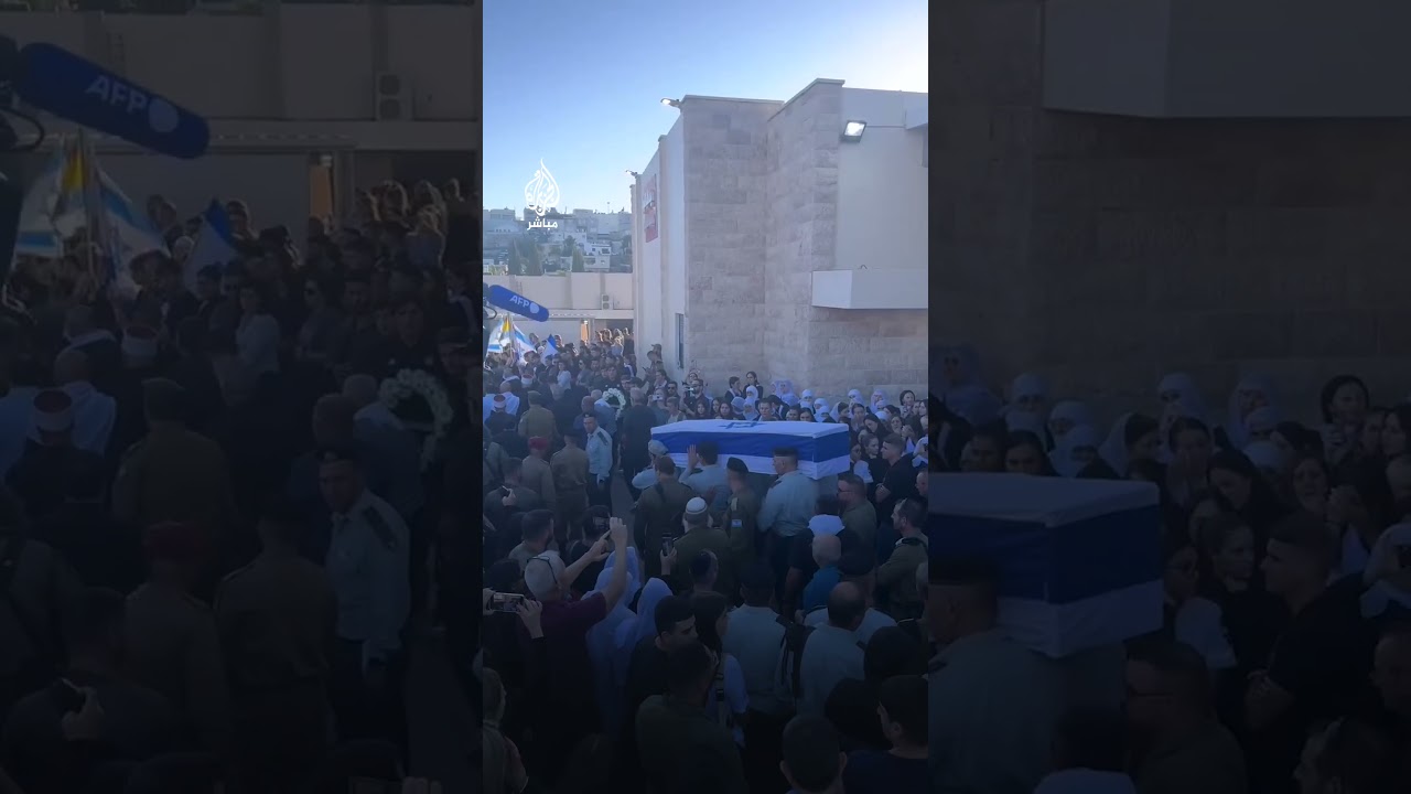 مشاهد من جنازة العقيد إحسان دقسة قائد اللواء 401 الذي قُتل في معارك مع المقاومة الفلسطينية