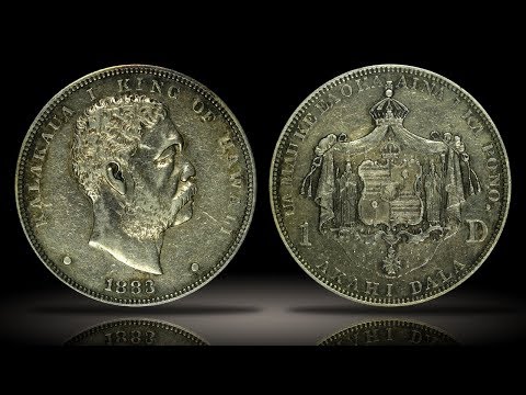 1883 Hawaii Silver Dollar ANACS EF40 Kalakaua Akahi Dala In Old Holder