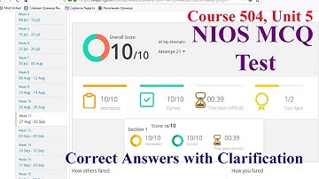 NIOS MCQ Test, Course 504, Unit-5, All Correct Answer with Clarification