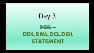SQL tutorial for beginners in hindi | Day 3- sql commands with example| DDL,DML,DCL,DQL