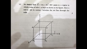 an electric field E=(10x+5)i N/C exist in a region in which a cube of side L are in meters net flux