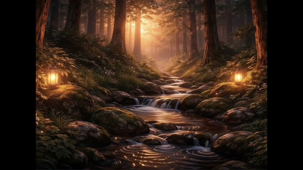 Calm Nature Sounds | Forest Stream with Birds & Evening Owl Calls