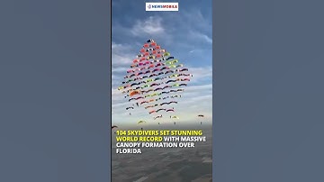 104 parachutisten vestigen verbluffend wereldrecord met enorme luifelformatie boven Florida