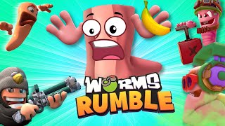 Singin' DERPY BACON Stuck in STINKY ROOM! 🦨 (Funny WORMS RUMBLE Gameplay!)