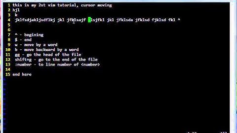 vim Tutorial 2 - cursor movement