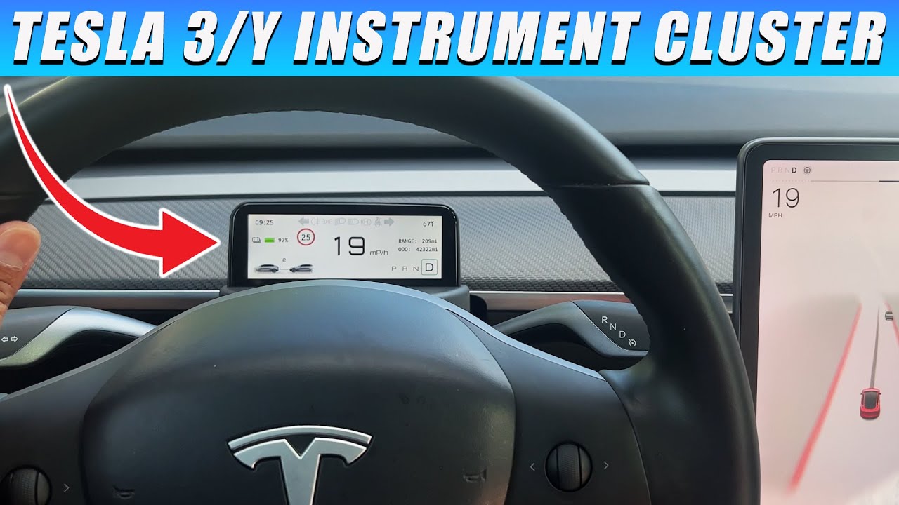 3.9-inch Mini Instrument Cluster HUD Display for Tesla Model 3/Y