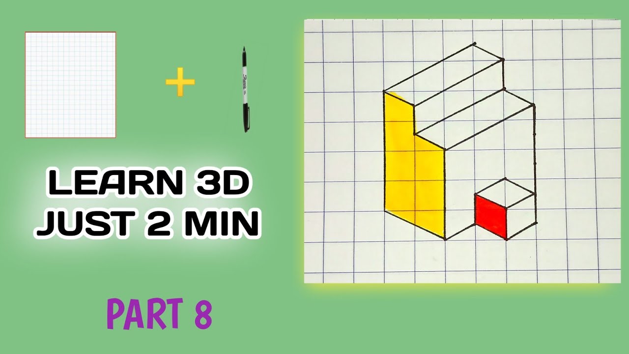 how to draw 3d shape drawing | part 8 #drawing #3dart #illusion #art ...