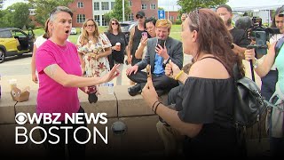 Supporters critics of Lindsay Clancy clash outside courthouse