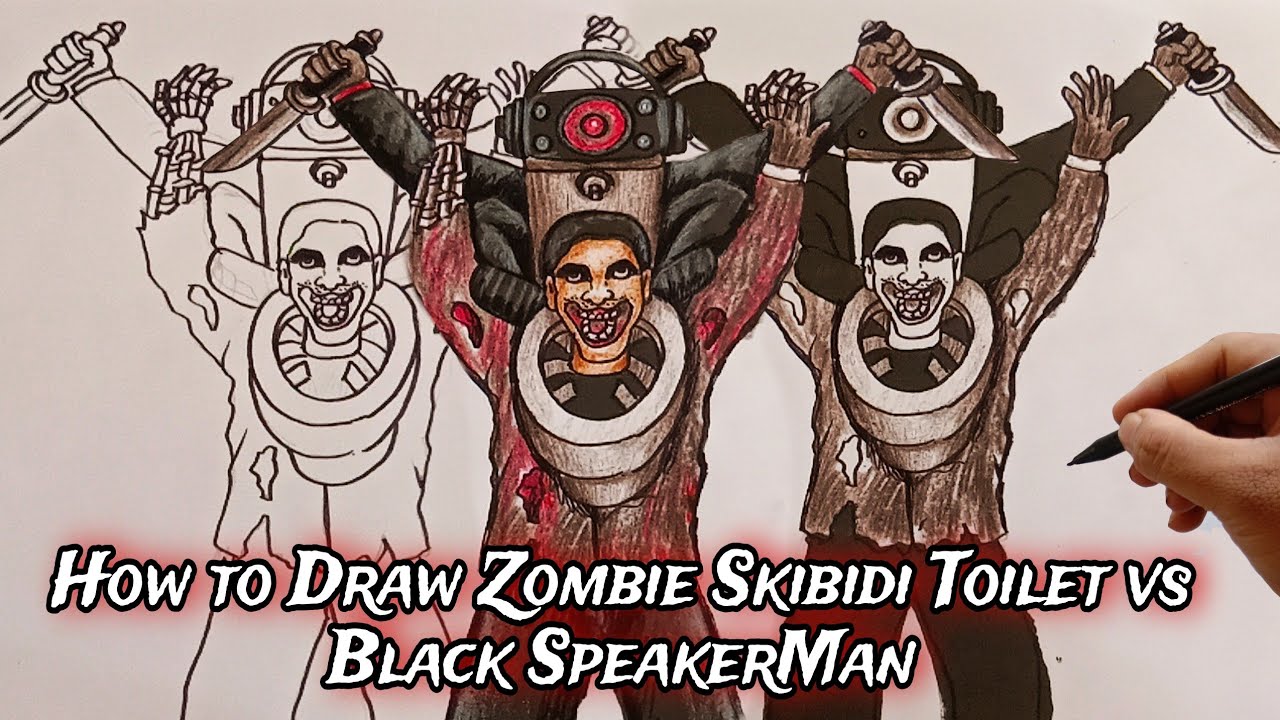How to Draw Zombie Skibidi Toilet vs Black SpeakerMan DaFuqBoom 
