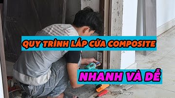 🌎 Lắp đặt cửa nhựa composite 2 cánh lệch mẹ bồng con
