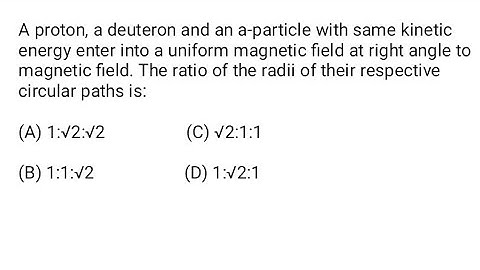 A proton, a deuteron and an a-particle with same kinetic energy enter into a uniform magnetic field