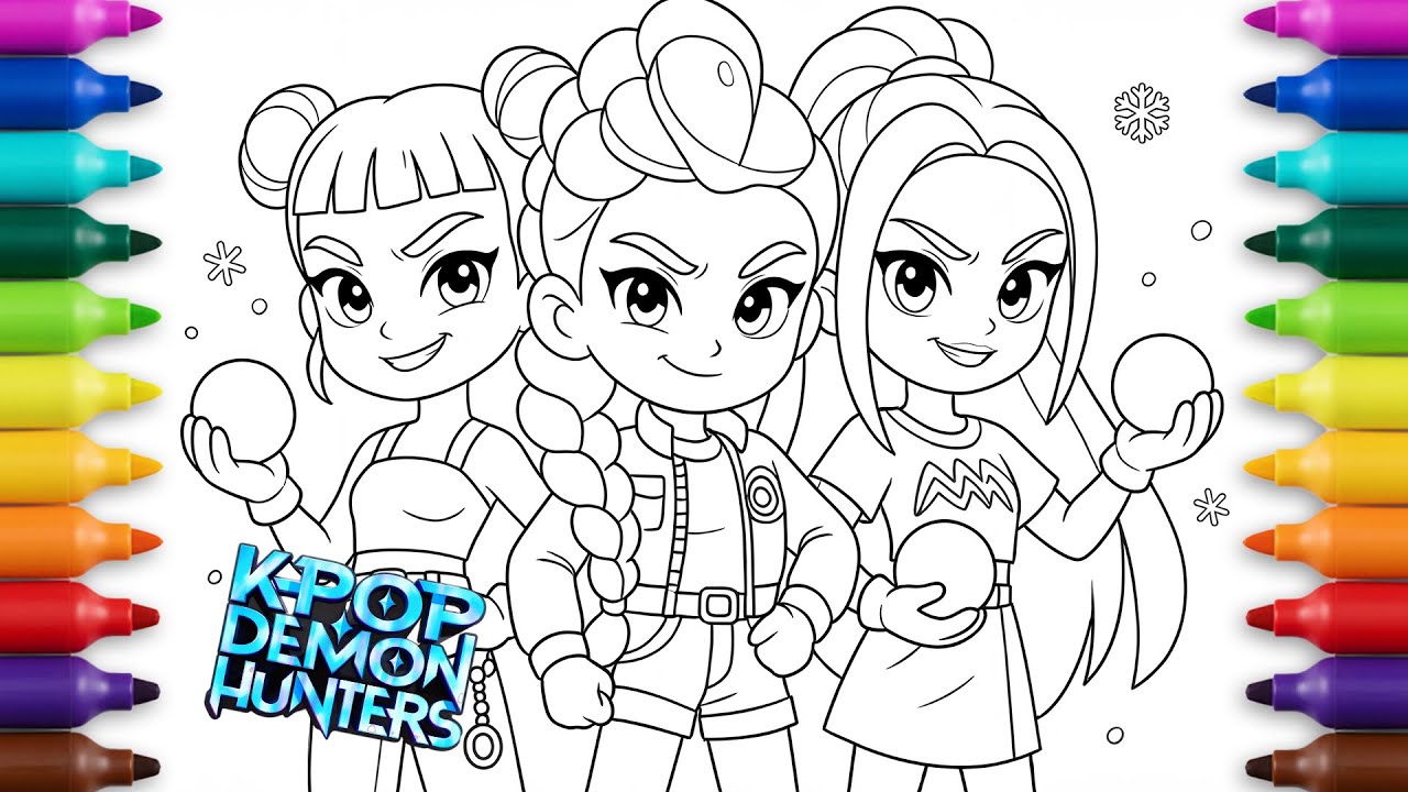 Snowball Fight Begins?! ❄️☃️ Cute Chaos with the Demon Hunter Girls 🎨✨