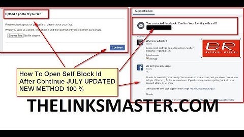 How To Open Self Block Id After Continue ! Fix Upload A Photo Of Yourself Continue Ke Baad In Hindi