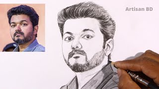 Draw Of Sketches Of Actor Vijay Easy Pencil Sketch