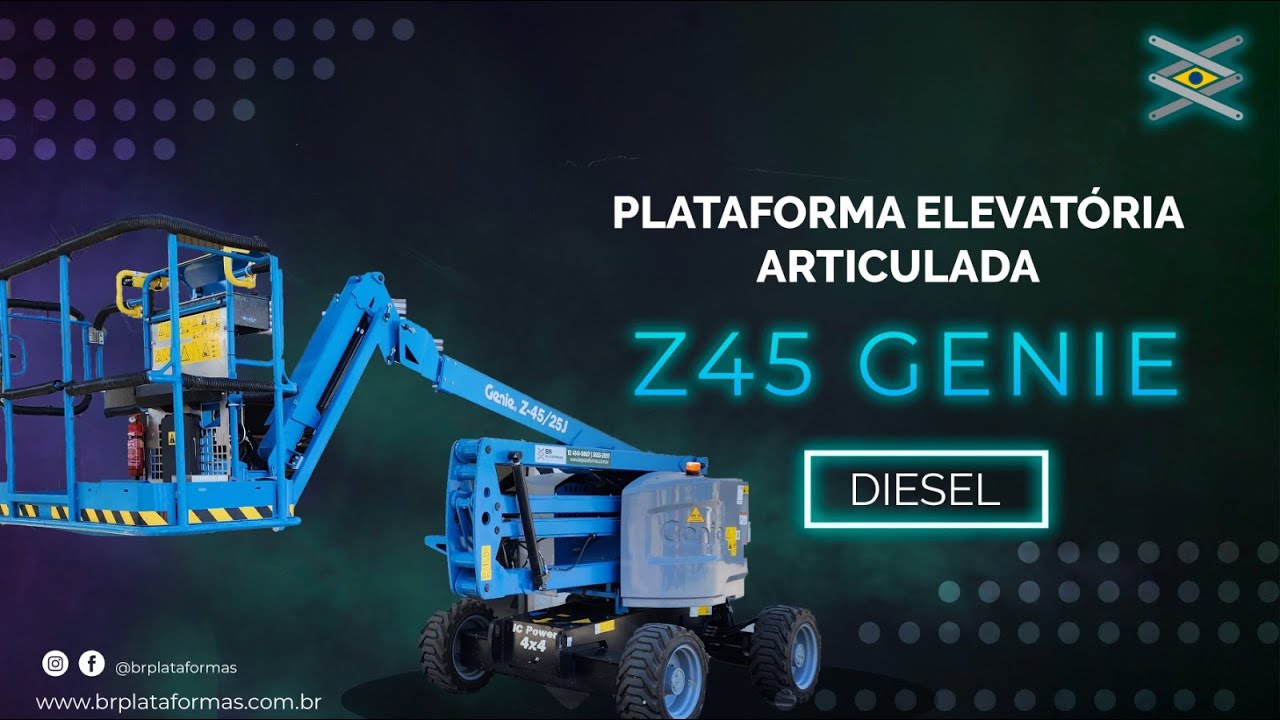 PLATAFORMA ELEVATORIA ARTICULADA GENIE Z45/25j - BR PLATAFORMAS