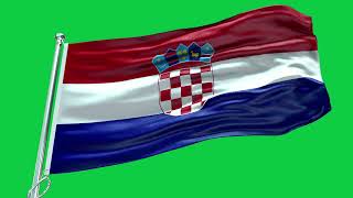 CROATIA FLAG ANIMATION GREEN SCREEN (4K LOOP VIDEO)