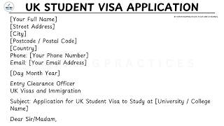 How To Write A UK Student Visa Application Letter Template Step by Step Guide | Writing Practices