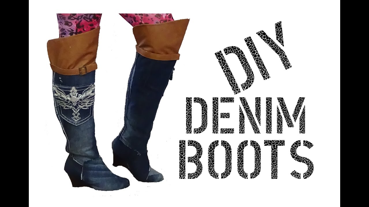 Diy Kim Kardashian Inspired Denim Boots Youtube