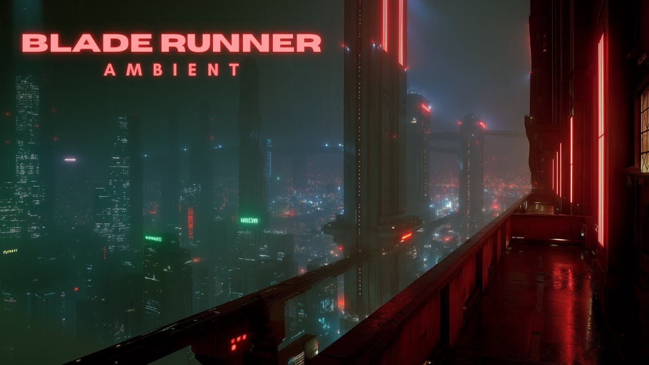Blade Runner Dark Ambient | Neon Cyberpunk City Rain | 4K