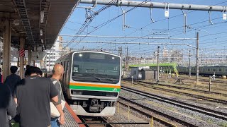 E231系(S-29編成)＋(K-27編成)高崎線古河行き 尾久駅2番線到着停車