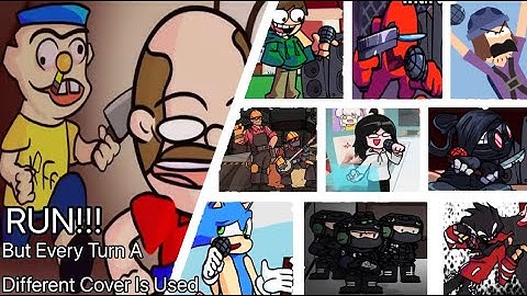 Run!!! - But Every Turn A Different Character Is Used - (RUN!!! BETADCIU) |Friday Night Funkin