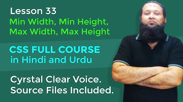 Lesson 33 – CSS Full Course in Hindi and Urdu – min width and height, max width and height