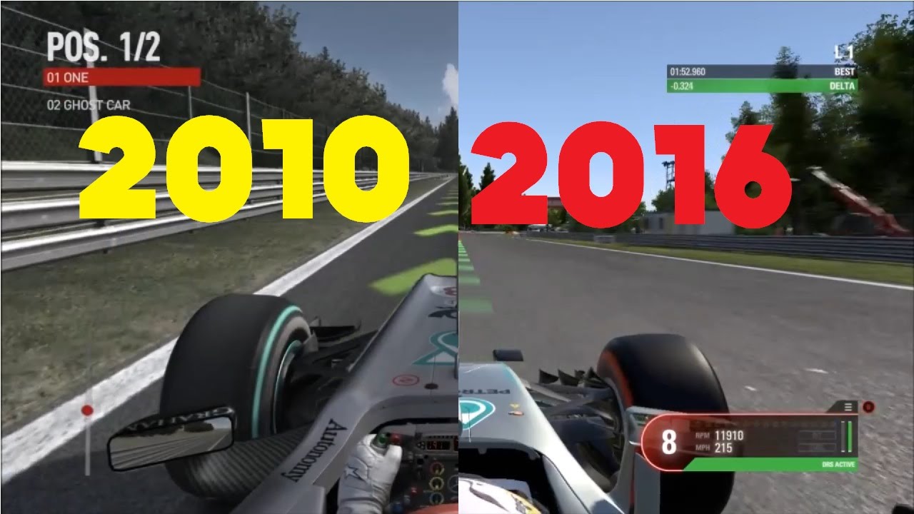 F1 Game Comparison - Spa Francorchamps (2010 - 2016) [PC] - YouTube