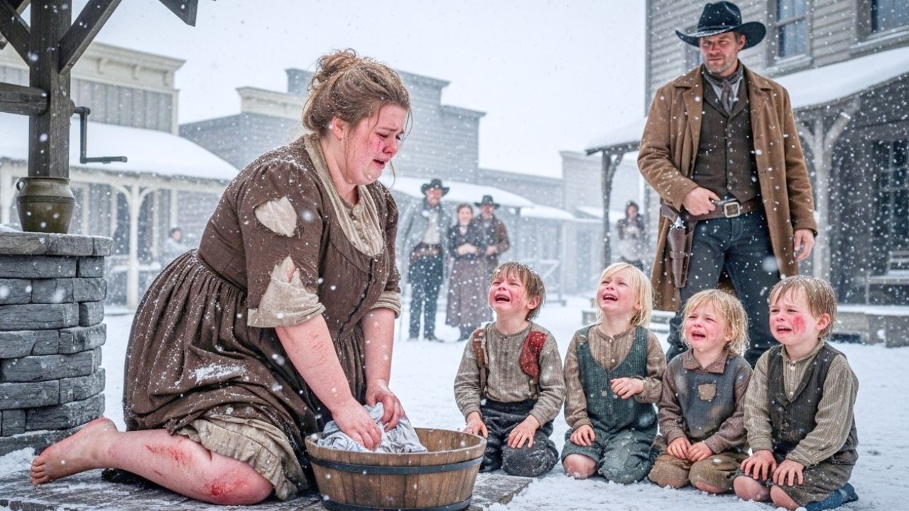 “I’m Too Fat, Sir” the Washerwoman Whispered — The Giant Cowboy’s Fierce Reply Silenced the Crowd