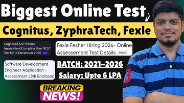 🔥Cognitus NCET Test | Fexle & ZyphraTech Online Test | Biggest Online Test | Off Campus 2026-2021