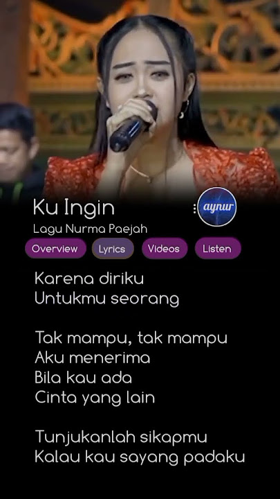 ku Ingin _ Nurma Paejah Adella #lyrics #lyricsvideo #dangdut