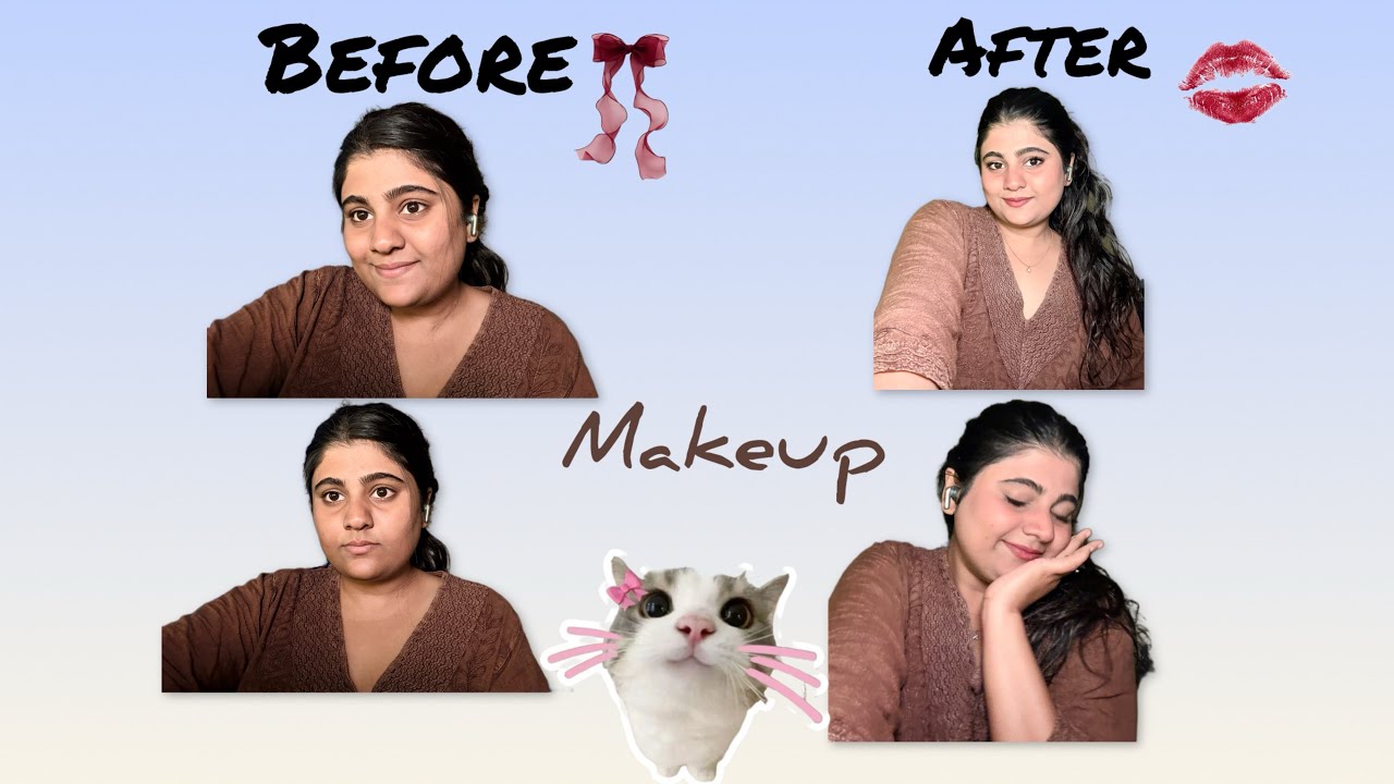 “Before Makeup vs After Makeup – no filter truth 🎀”