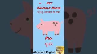 Pet Animals name in English and Hindi पालतू जानवरों के नाम #shorts #short