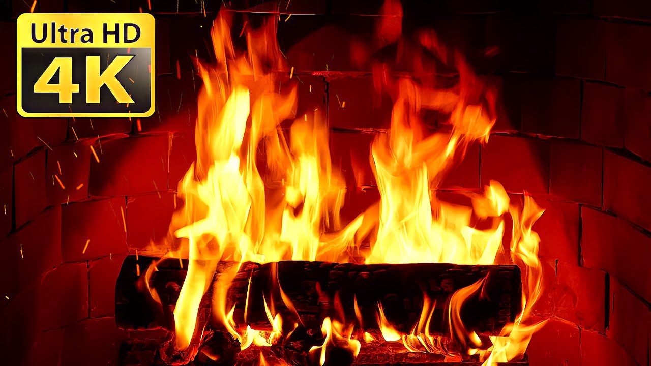 🔥4K Fireplace At Night - Fire Sounds Help You Sleep Well and Reduce Stress