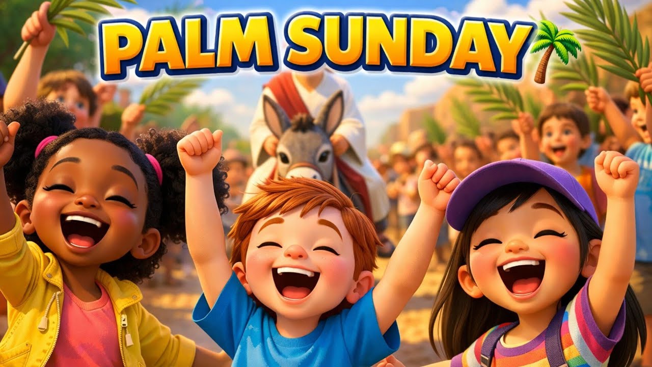 Palm Sunday Song for Kids | 🎉 HOSANNA! 🙌 Sunday School Song for Kids ️ ...