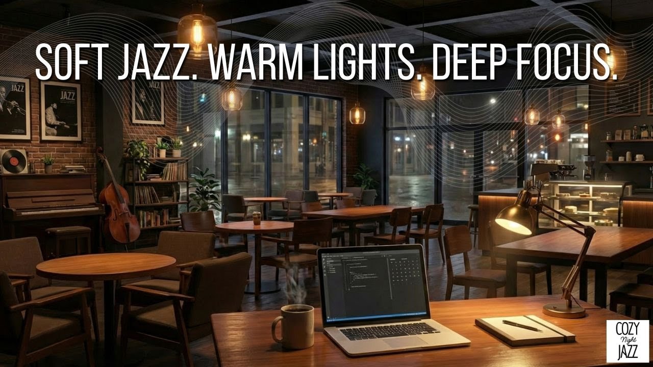 Smooth Jazz for Work & Focus | Cozy Night Café Ambience