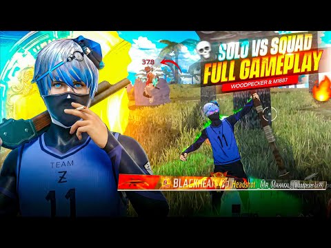 WOODPECKER + M1887🔥 SOLO VS SQUAD 😱 MOBILE FULL GAMEPLAY 🎯 | FREE FIRE MAX