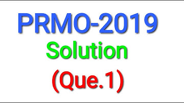 PRMO-2019 Solution(Q.1) | pre-regional mathematical Olympiad 2019| by mathssupport