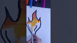 Painting tutorial..how to colour fire 🔥#art #shortsviral#creative#satisfying#trending #viral 🔥🔥