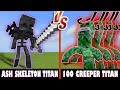 Ash Skeleton Titan vs. 100x Ultra Creeper Titan | Minecraft (HUGE BATTLE!)