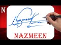 Nazmeen name signature style  n signature style  signature style of my name nazmeen